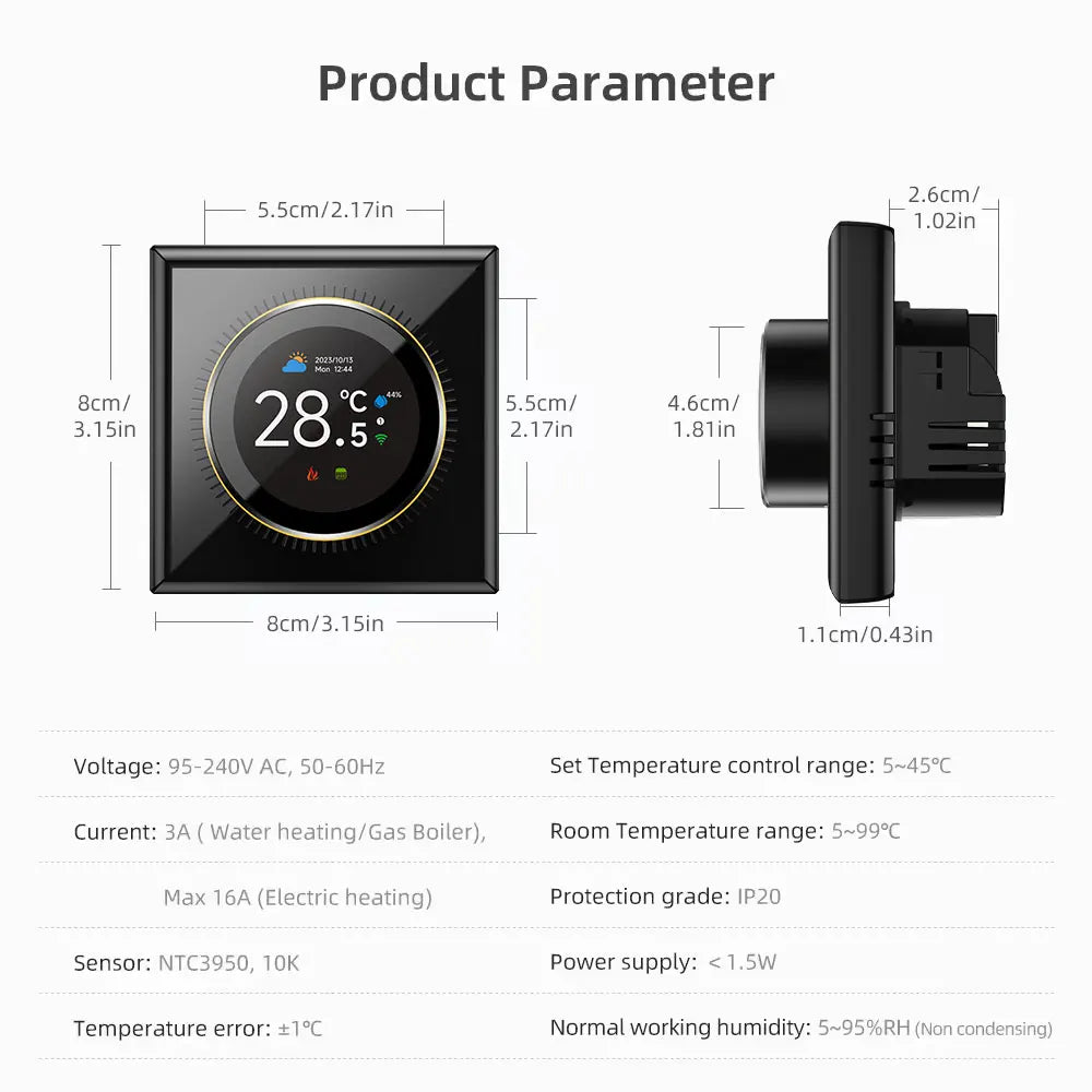 WiFi Smart Knob Thermostat Floor Heating Water Gas Boiler Home Room Programmable Temperature Controller Tuya Alexa Google Home