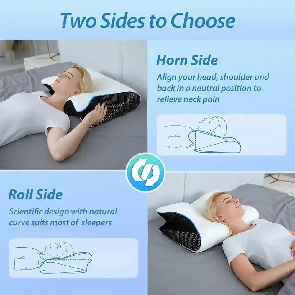 Butterfly Memory Foam Neck Pillow for Cervical Support - Tidesmit Massage Cushion Tidesmit
