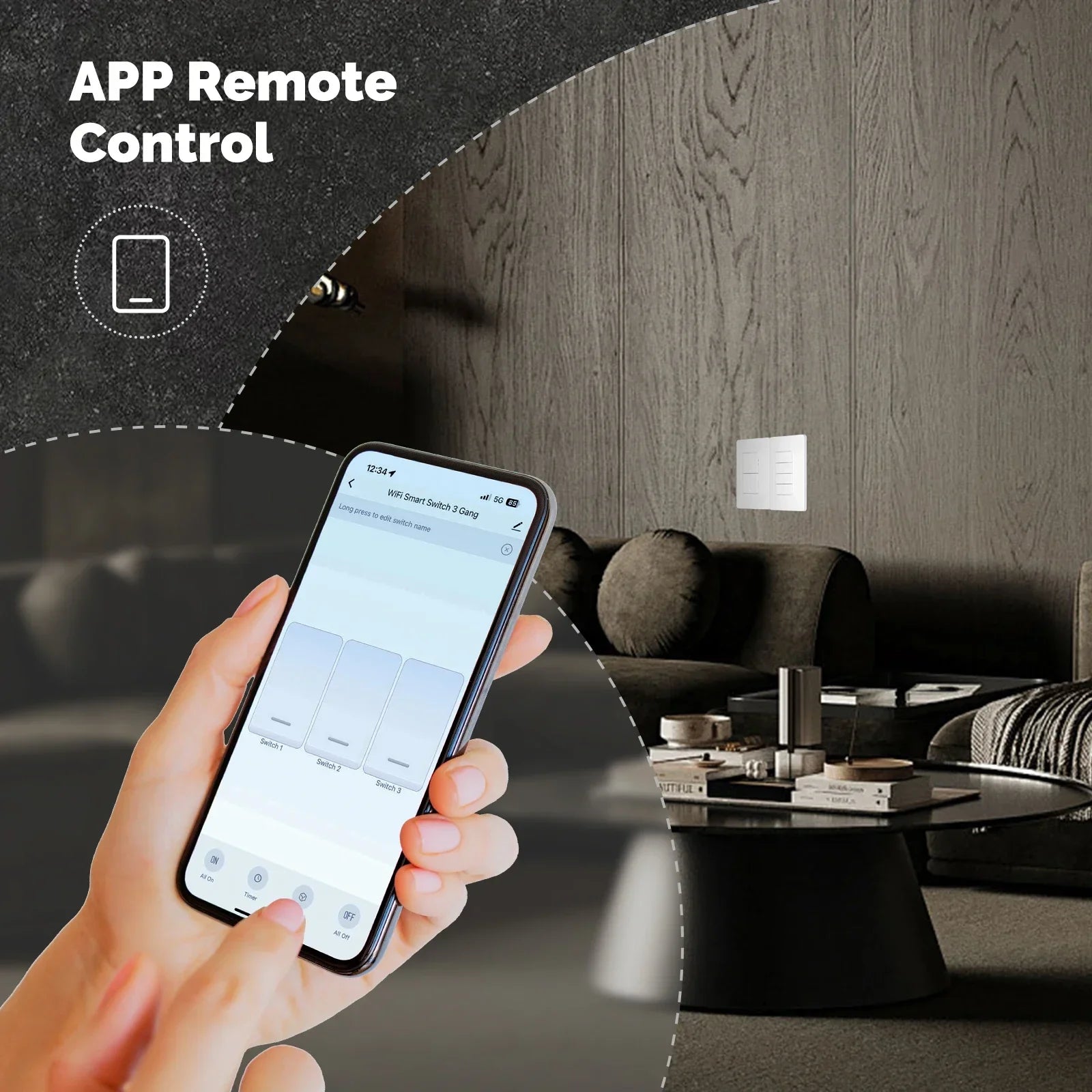 Smart Wi-Fi Wall Switch | App Controlled Light Switch | 1-4 Gang Tidesmit Tidesmit