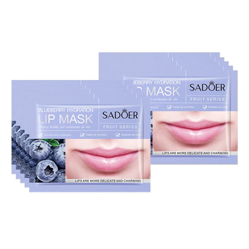 Moisturizing Lip Mask - Nourishing Collagen Gel Patches (10pcs) Lip Care Blueberry 10pcs Tidesmit