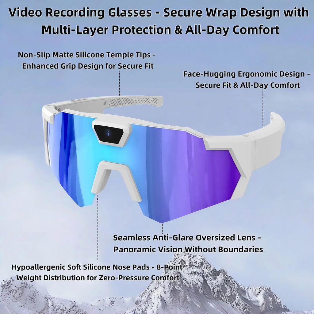 Smart Cycling Glasses with HD Camera - Windproof Sports Eye Protection Tidesmit