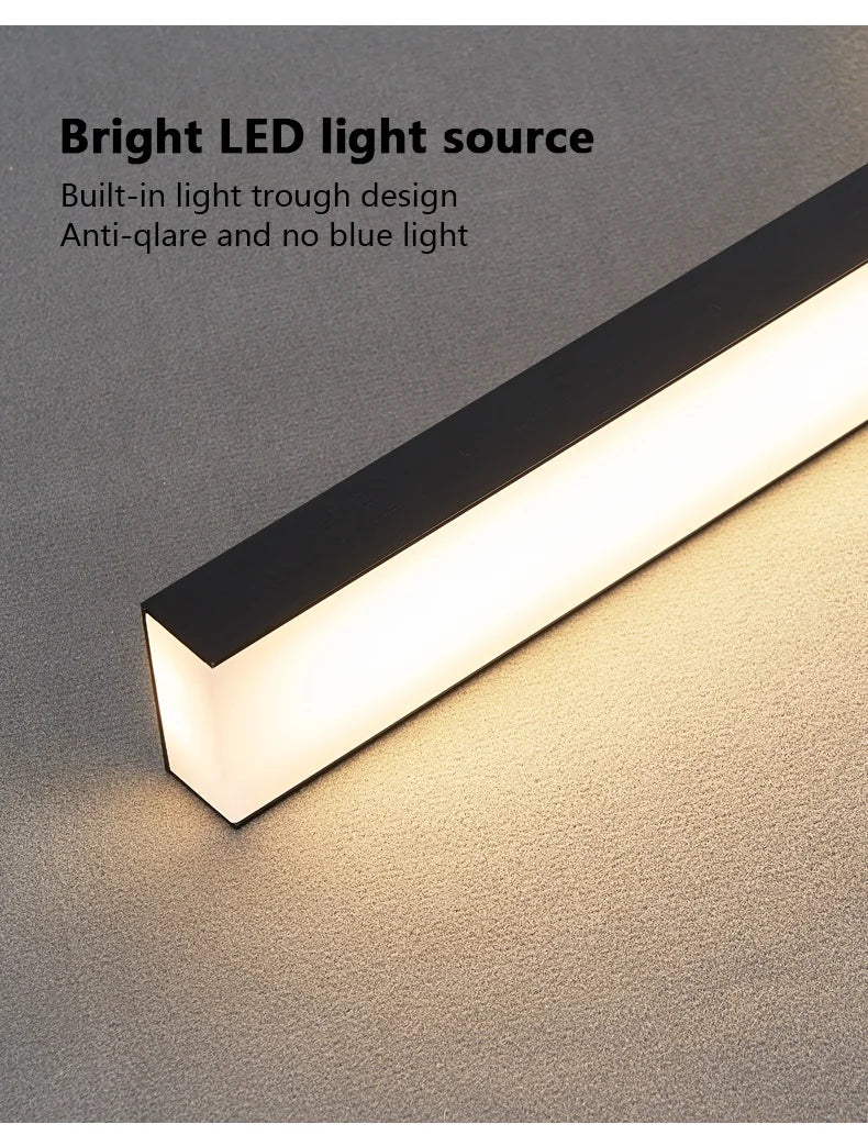 Linear LED Chandelier for Dining Room - Modern Dimmable Pendant Light Tidesmit