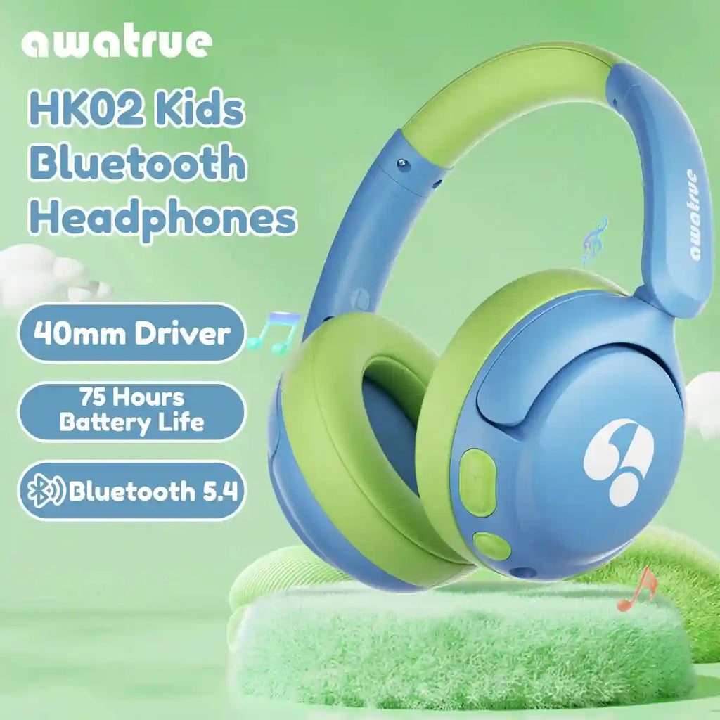 Wireless Kids Headphones - Volume Limited Over-Ear Stereo Audio Tidesmit