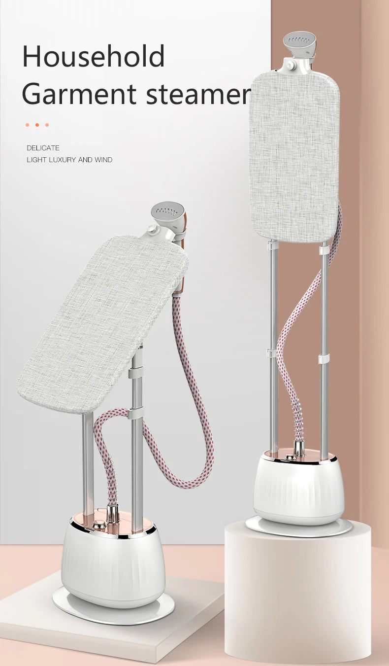 Tidesmit 1.8KW vertical garment steamer with 10-gear adjustable settings, iron board, and telescopic pole