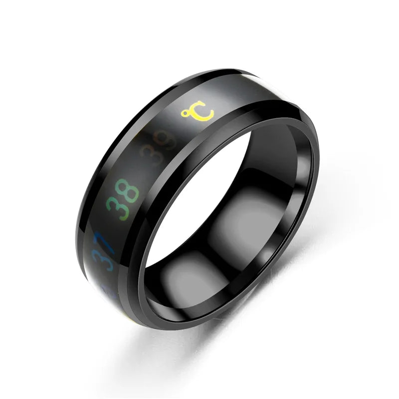 Smart Health Ring | Mood & Emotion Sensing Titanium Band ganwen-Black Tidesmit