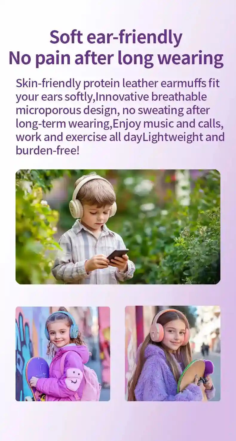 Disney Wireless Headphones - Noise Cancelling Over-Ear Kids Headset Tidesmit