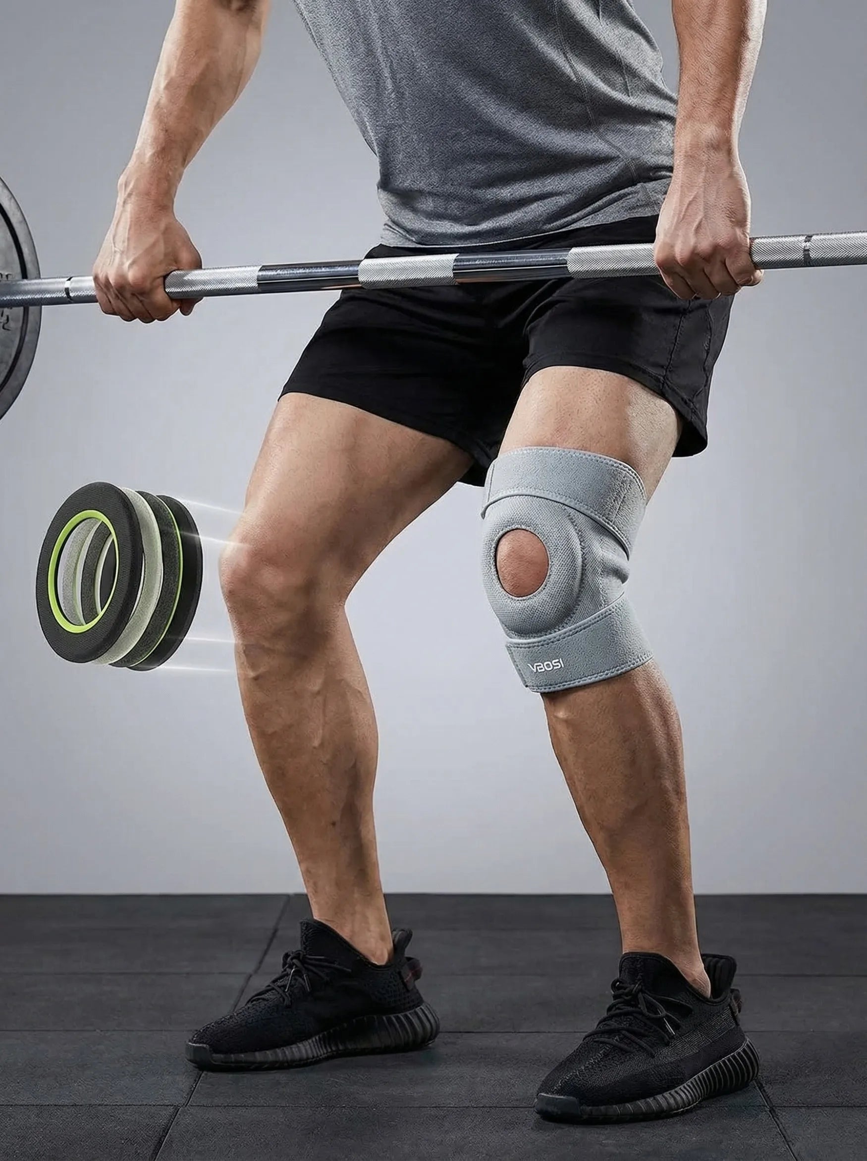 1PC Adjustable Knee Brace Patella Support - Open Patella Design for Knee Pain Arthritis Meniscus Relief Sports Basketball Runnin