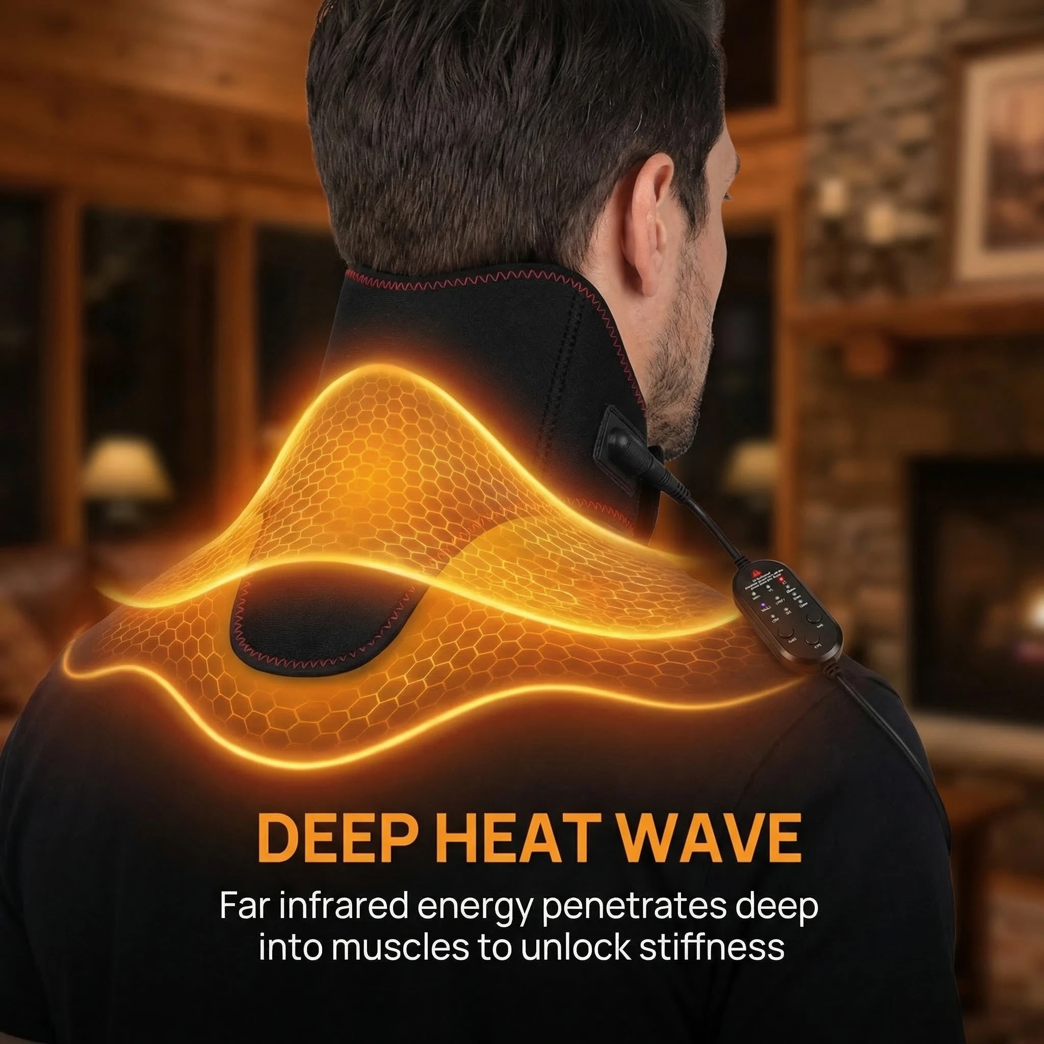 USB Heating Neck Support Brace - Adjustable Hot Compress Therapy Fascia Gun Tidesmit