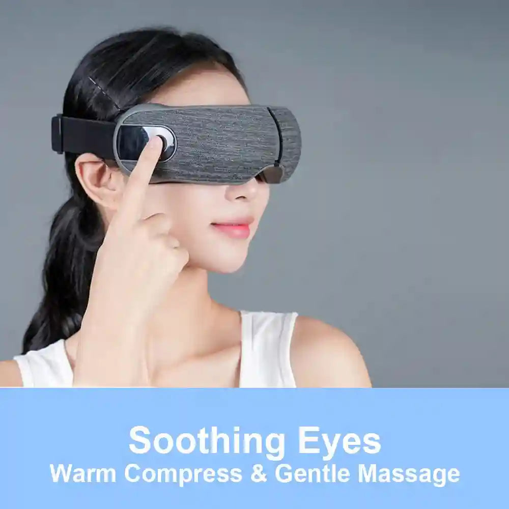 Smart Eye Massager with Heat and Air Compression - Black Eye Massage Instrument Tidesmit