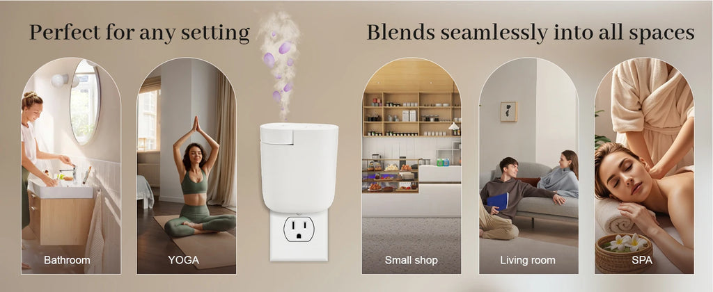 Plug-In Diffuser with Timer Control Scent Intensity Button Bluetooth APP Connectivity Waterless  Diffuser for Home, Hotel,Office