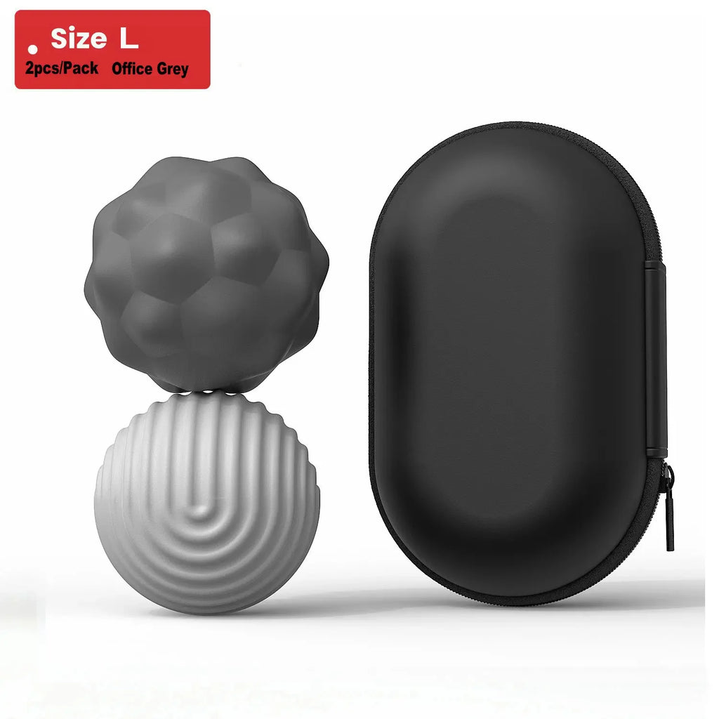 Hand Grip Strengthener Balls | Extra Large Silicone Stress Relief Set Relaxation Treatment 2pcs Grey Tidesmit