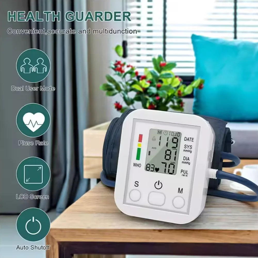 Blood Pressure Meter Digital Automatic Tonometer Upper Arm Blood Pressure Monitor Medical Tensiometer Sphygmomanometer Measure