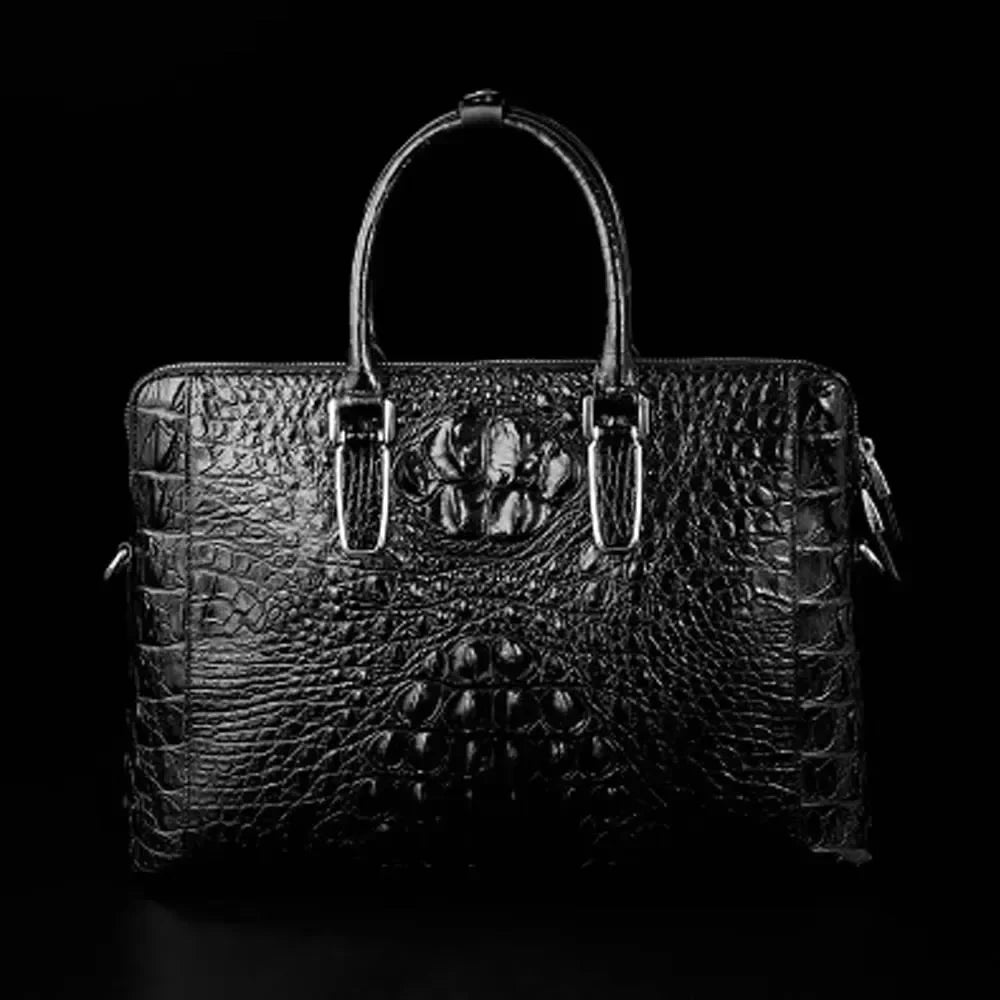 xipijiang new crocodile bag  business men  briefcase  men handbag  male  One-shoulder  Double zipper
