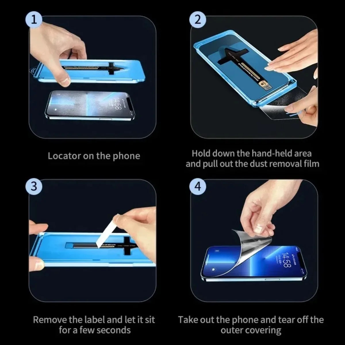 iPhone 15 Pro Max Screen Protector Privacy Tempered Glass 4 Pack Tidesmit