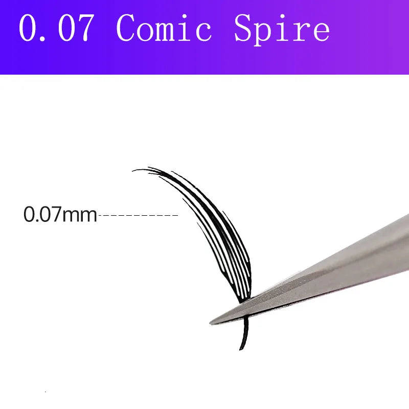 Manga Feather Spire Eyelash Extensions, 0.07mm D Curl Faux Lashes False Eyelashes Tidesmit