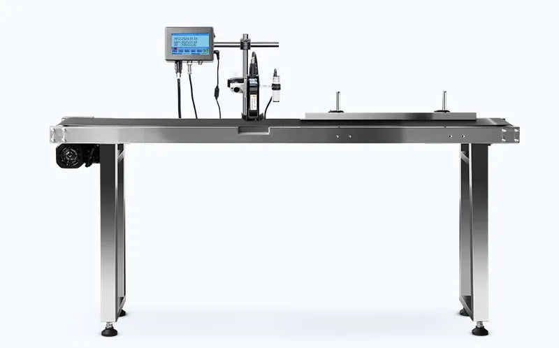 Inkjet date and batch coding machine with tabletop frame and control screen