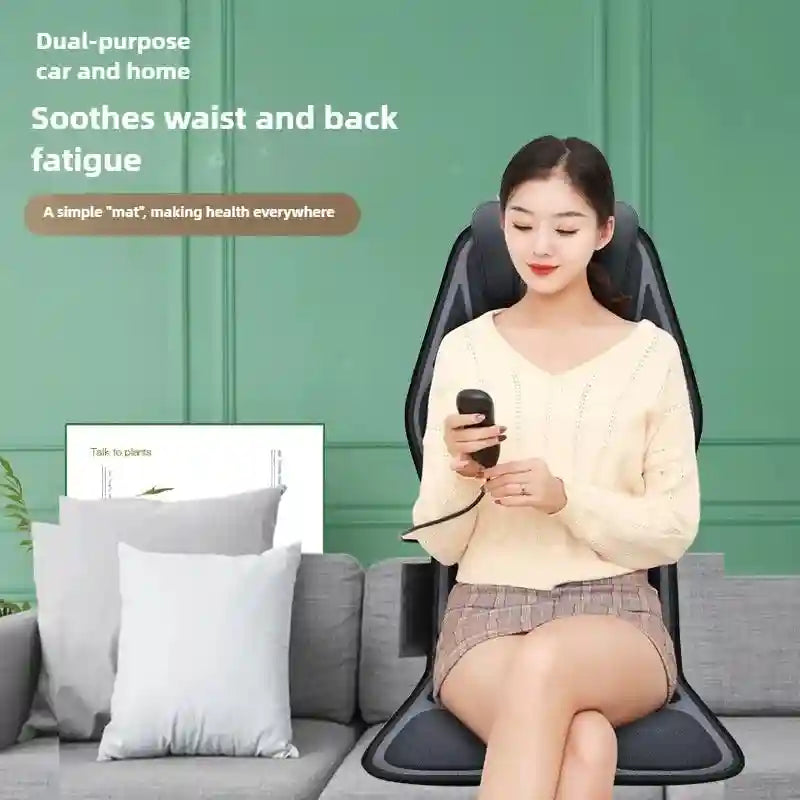 Electric Massager Seat Cushion with Heat and Airbag Lumbar Support Massage Roller Tidesmit