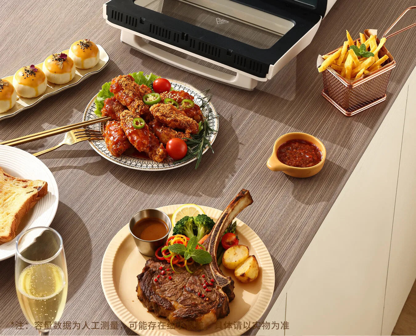 Midea Air Fryer 12.5L Large Upgrade Air Fryer Oven Combo Large Capacity Visual Touch Screen Multi‑Layer No‑Flip Needed 220V