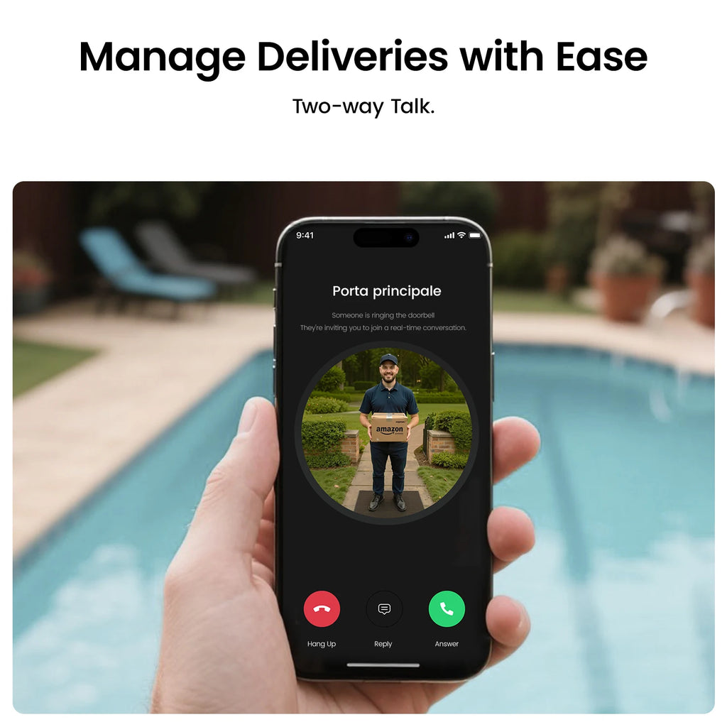 Dekco 3MP WiFi Doorbell 5000 mAh Battery Wireless Video Intercom AI Human Detection 2-way Audio Smart Door Bell Support Alexa