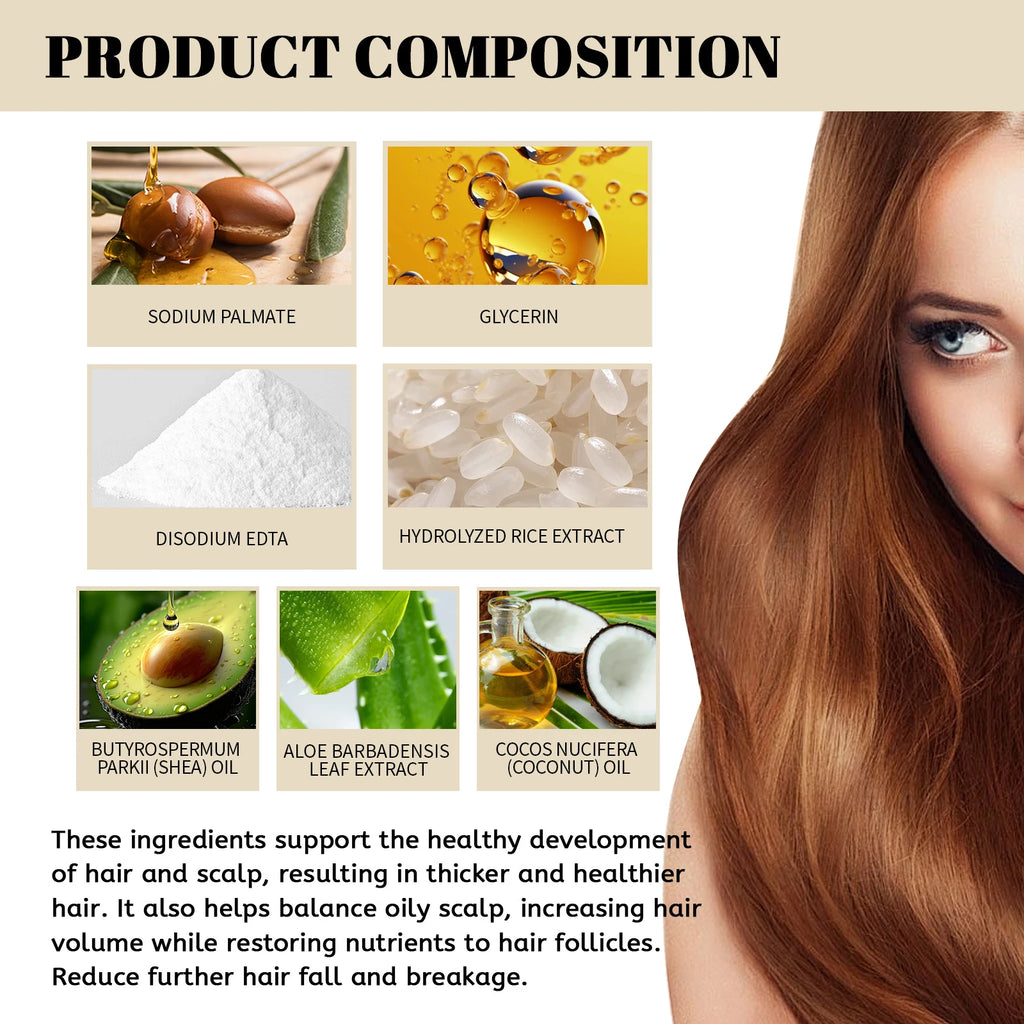Rice Water Shampoo Soap Solid Hair Growth Shampoo Bar Hair Regrow Shampoo Bar Drop Shipping