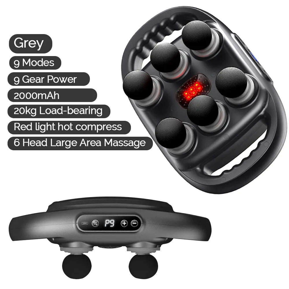 Deep Tissue Massage Gun - Portable Electric Massager with 42 Heads Body Shaping Massage Equipment GRAY Tidesmit