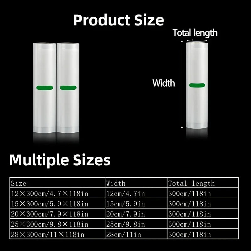 Vacuum Sealer Rolls Textured Surface for Optimal Sealing, Ideal for Food Preservation Safe for Direct Food Contact
