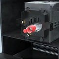 Black barcode scanning module with internal red and white light components