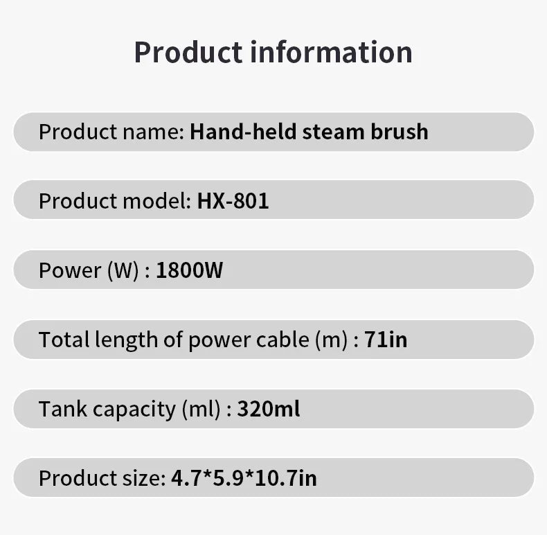 Tidesmit 1800W portable handheld steam iron showing touchscreen control and 320ml water tank for garment steaming
