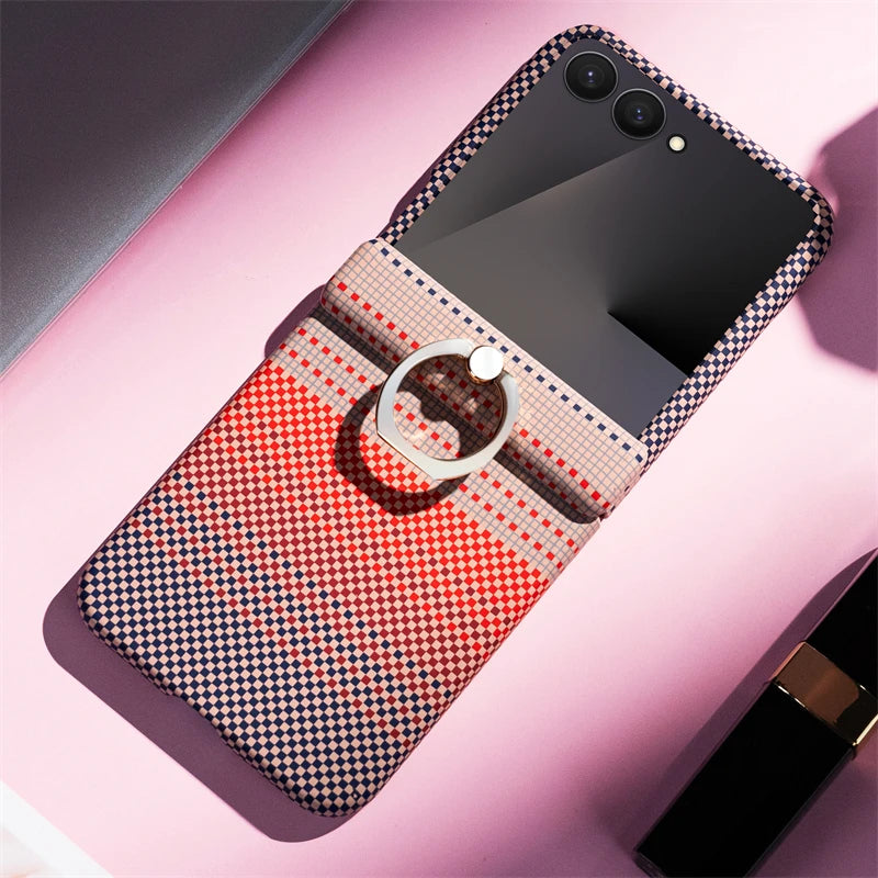 Samsung Galaxy Z Flip 7 Case | Carbon Fiber Magnetic Ring Stand Tidesmit