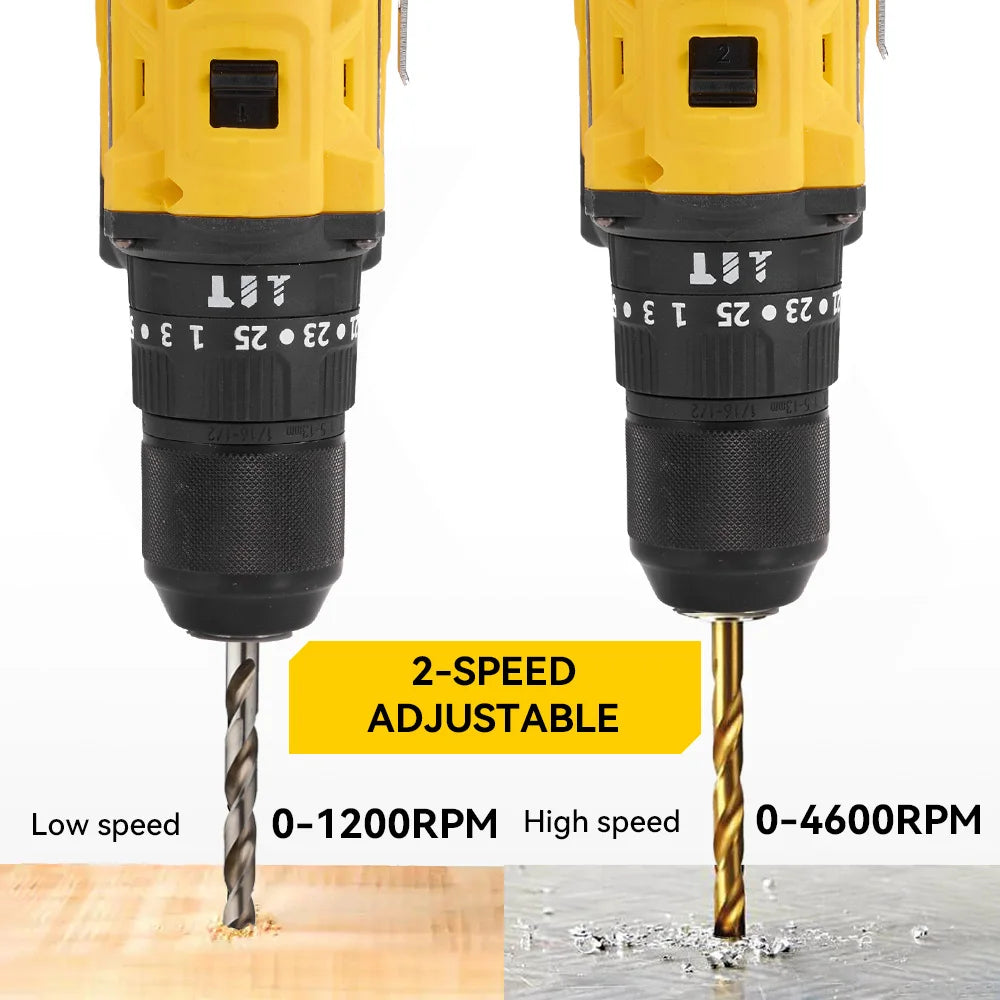 MELLWIN 13MM Brushless Electric Impact Drill 25+3 Torque Handheld Flat Drill Screwdriver Power Tools For Makita 18V Battery Pin