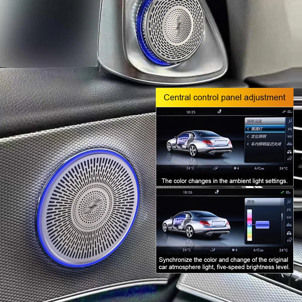 LED Ambient Speaker Covers for Mercedes Benz W205 W213 X253 Tidesmit