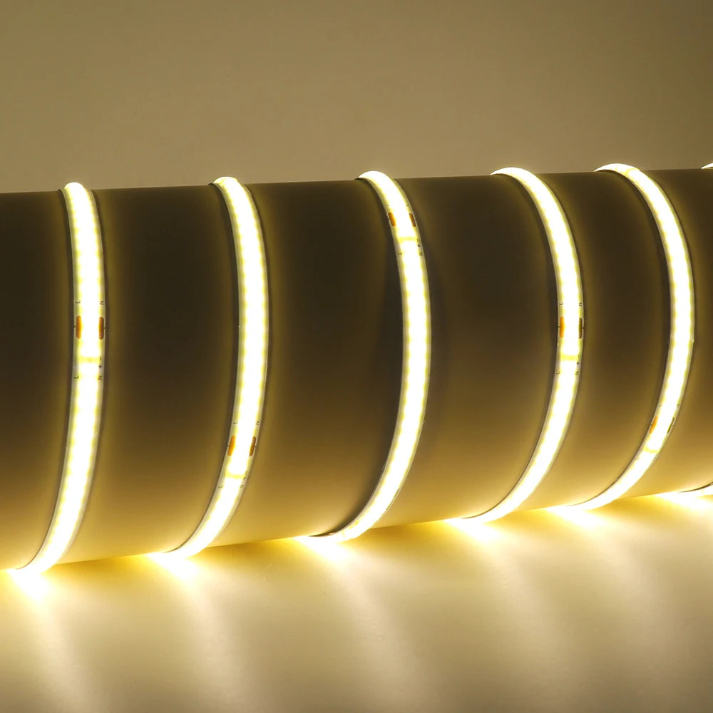 COB LED Strip Light Power Kit 220V 110V AC 3000K 4000K 6000K 2pin 240LEDs/m with IC Driver IP20 8mm PCB Dimmable Linear Lighting