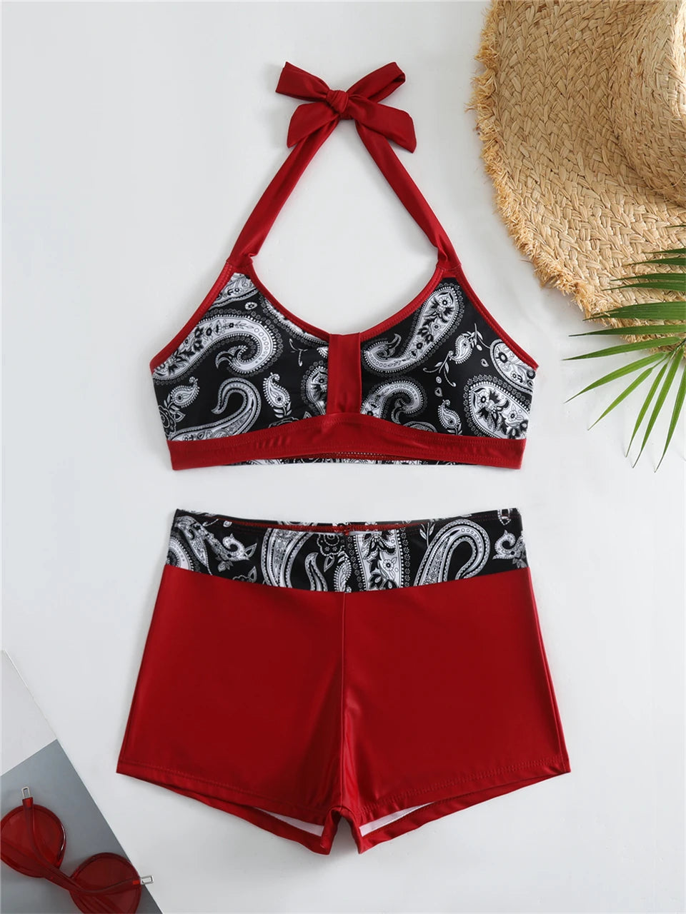 2025 High Waist Bikinis Women Sports Swimwear Print Bathing Suit Female Padded Beach Wear Bathers Swimming Swimsuit Summer