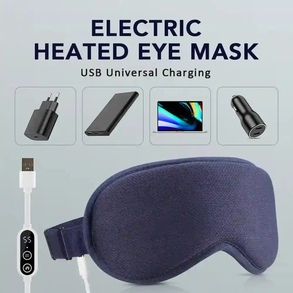 Tidesmit Electric Steam Eye Mask: 3D Rechargeable Heat Massage Therapy Eye Massage Instrument Tidesmit