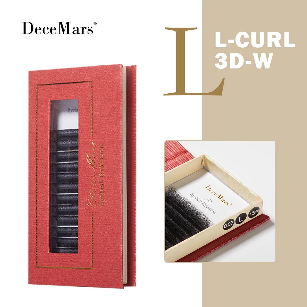 DeceMars L-curl M Curl YY 3D 4D 5D 6D Eyelash Extension 12 Lines for Makeup False Eyelashes 3D L Black 0.07mm Tidesmit
