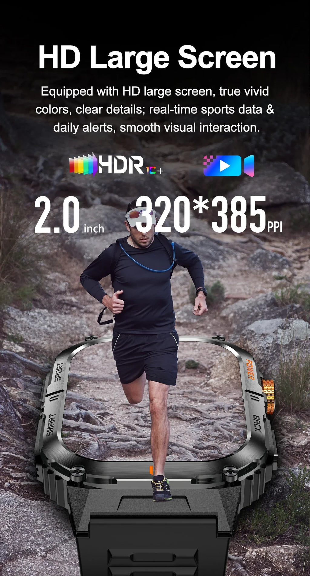 Hot Sell Gifts 2026 New Military SmartWatch Men Outdoor Sports IP68 Waterproof  LED Bluetooth Call Health Monitoring Men Women