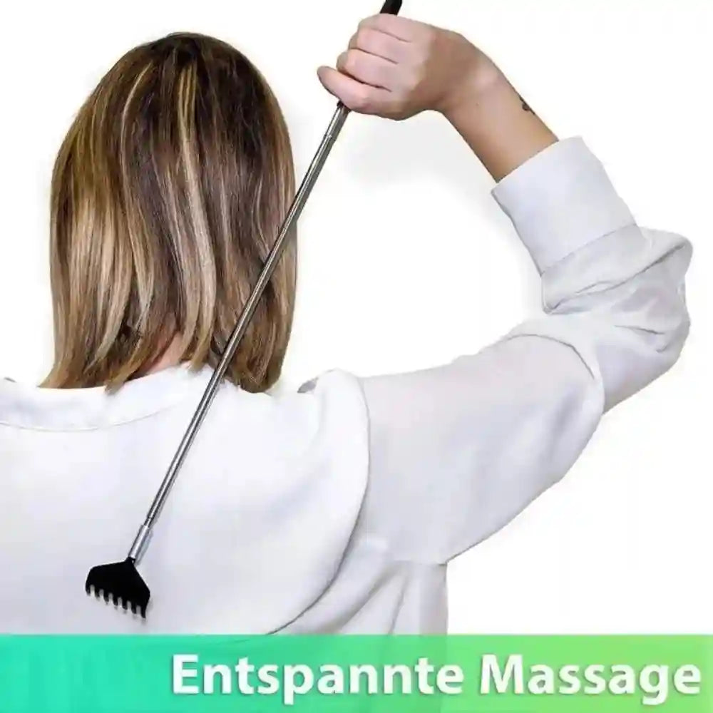 Telescopic Back Scratcher - Durable Stainless Steel Massager - White Back Massage Instrument Tidesmit