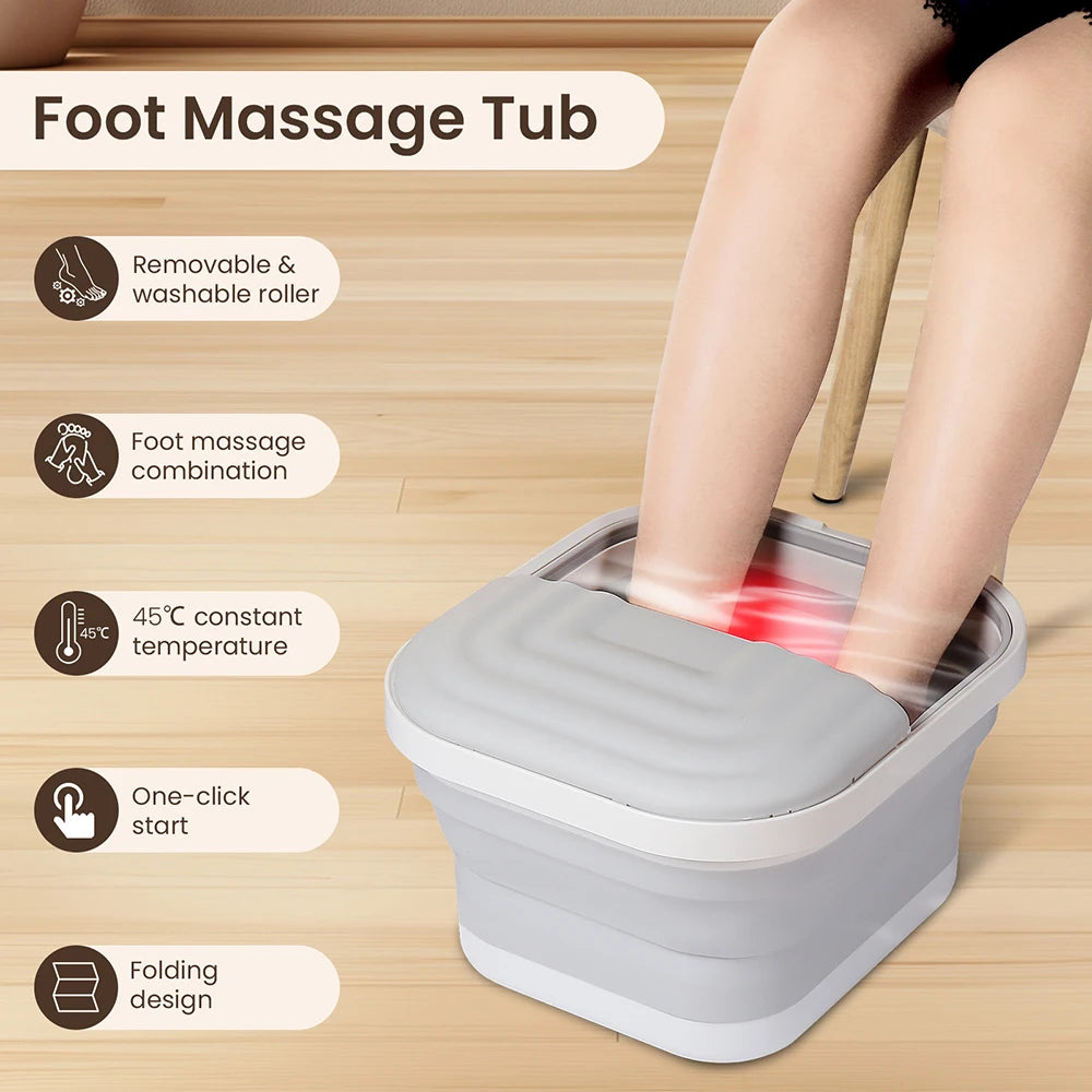 Portable Foot Massage Tub: Foldable Heated Bath for Relaxation Therapy Relaxation Treatment Tidesmit