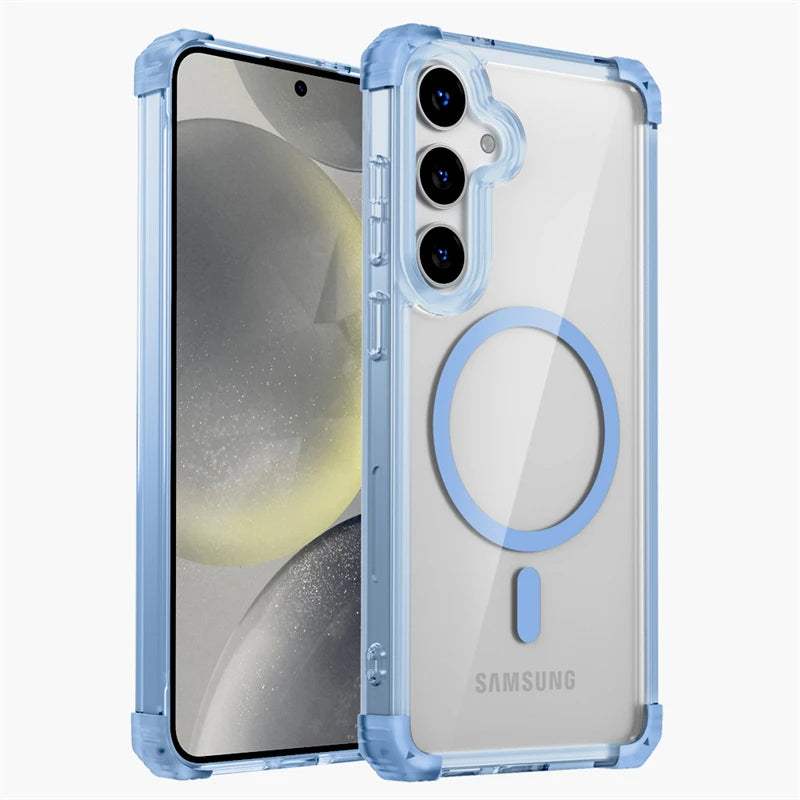 Samsung Galaxy S25 Ultra Magnetic Case | Shockproof Clear Cover Blue Tidesmit