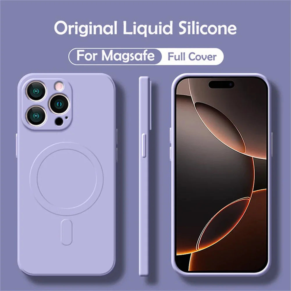 Magnetic Silicone iPhone Case - Shock-Absorbing MagSafe Cover for iPhone Tidesmit