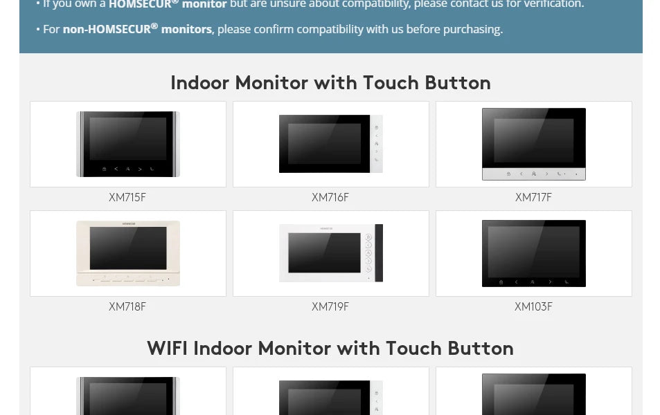 XC112F-2 HD Waterproof Doorbell Camera with 2 Call Buttons for XSL 4 Wire 1080P Video Door Phone Intercom Home Security 2 Flats