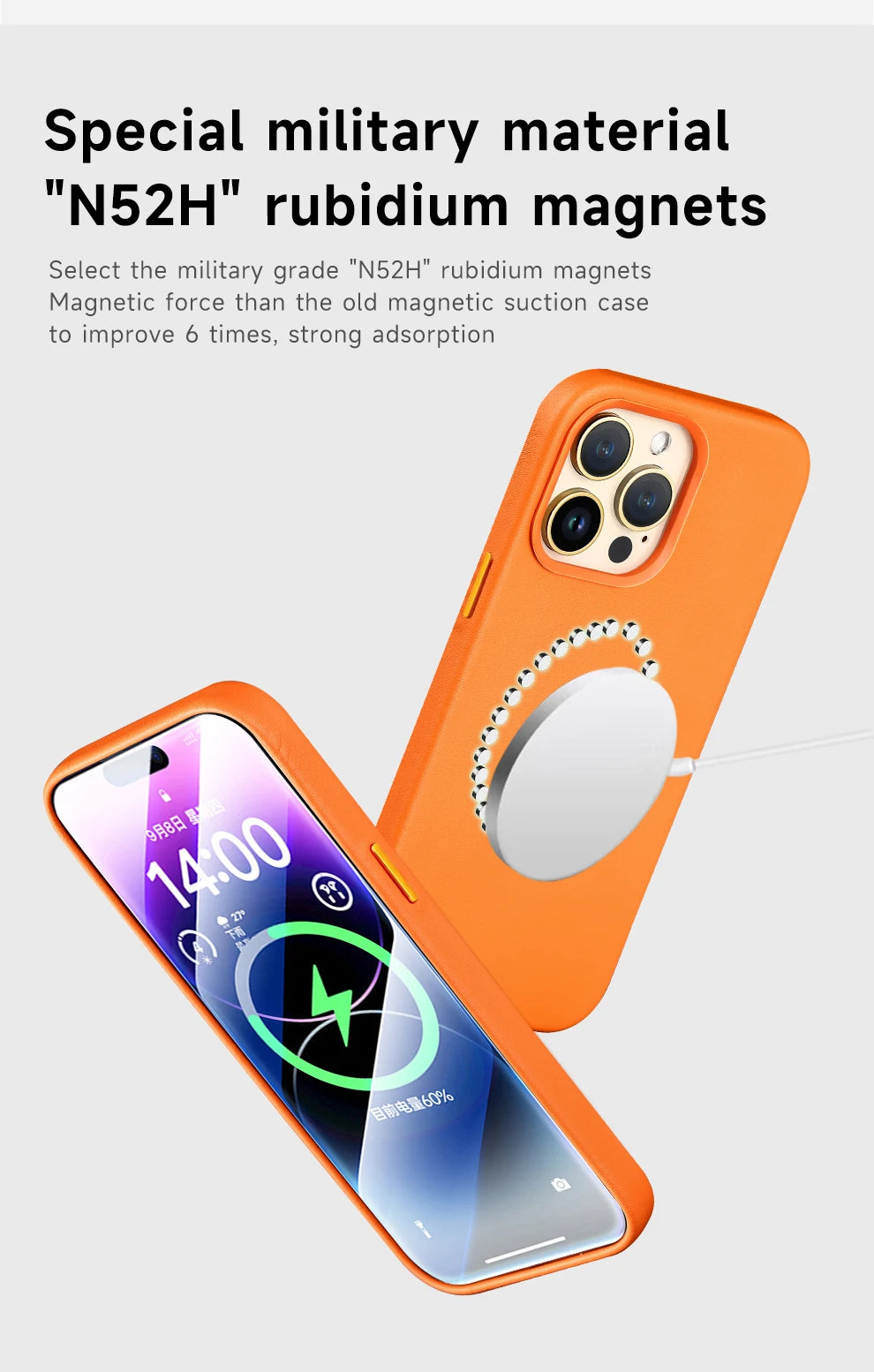 MagSafe Leather Phone Case for iPhone 17 Pro - Slim Shock-Absorbing Cover Tidesmit