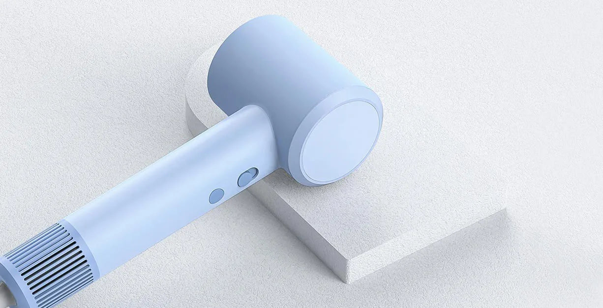 MIJIA H501 SE high-speed hair dryer in blue, featuring a sleek, ergonomic design for professional ionic hair care.