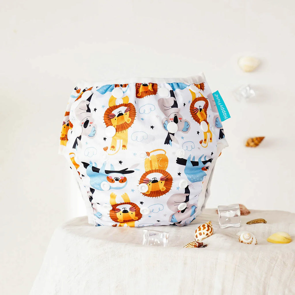 HappyFlute 1PCS  Animal Prints  Baby Waterproof  Cloth Diapers Pool Pant Swimming Diaper Cover  Washable&Adjustable Diaper