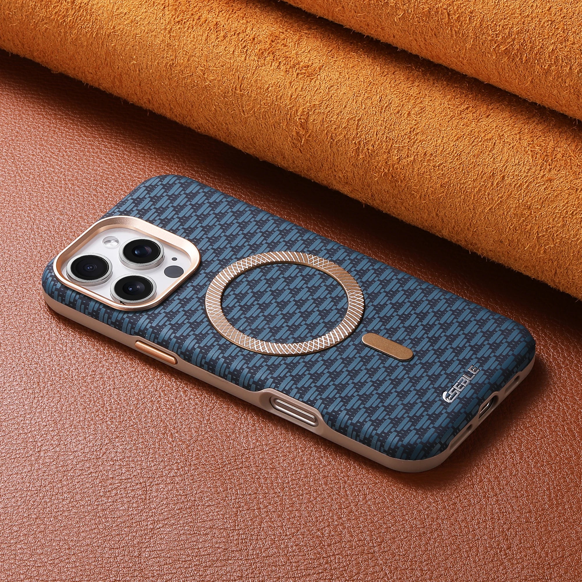 iPhone 16 Pro Max Case Leather Carbon Fiber MagSafe Slim Protective Cover Tidesmit