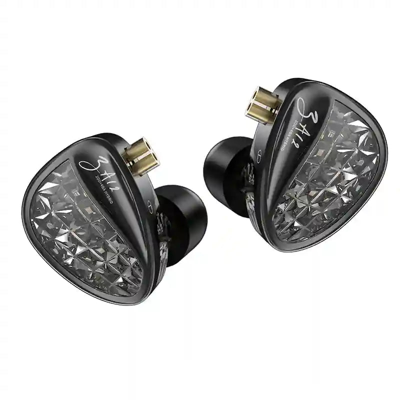 Wired In-Ear Monitors - Hybrid 2DD+4BA HiFi Drivers Black Tidesmit