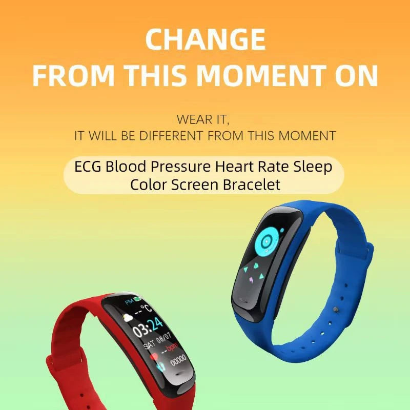 C1 Plus Smart Watch Fitness Tracker Bluetooth Heart Rate Blood Pressure Monitor Step Counting Sports Bracelet for Men Women 2026