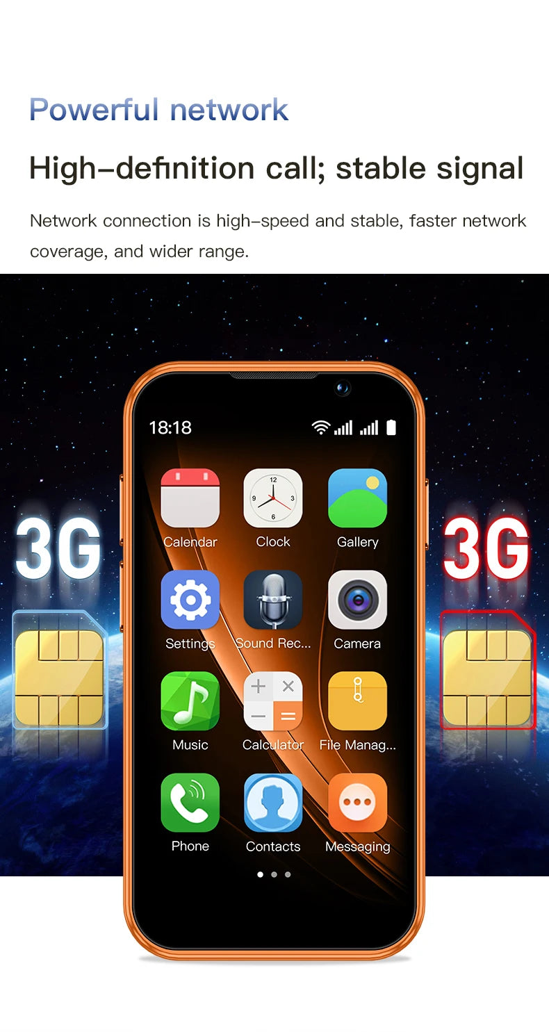 SOYES i17 Mini Android 9.0 Smartphone 3.0 Inches 2GB RAM 16GB ROM Dual SIM Standby Dual Camera Play Store 3G Little Phone