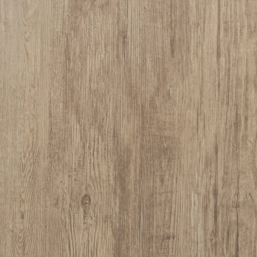 Self-adhesive wood-grain backsplash tile, pale tan with light, tight plank lines