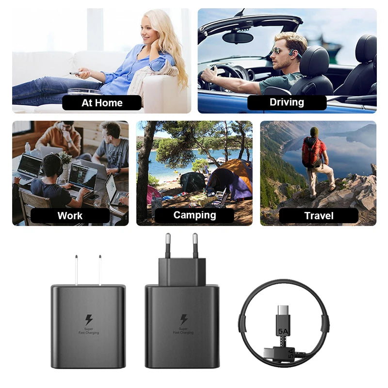 Samsung 45W USB-C Fast Charger for Galaxy S24 S25 Series Tidesmit
